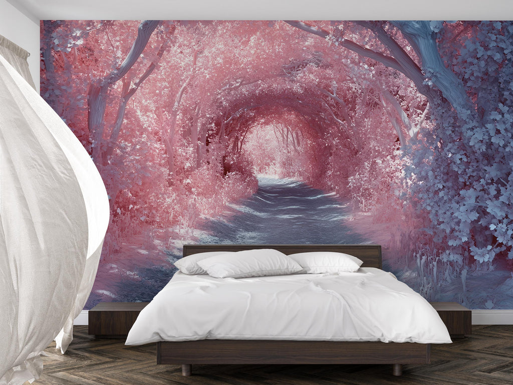 3D Enchanted Forest Bedroom Mural - Modern Dreamy Wall Art - Stylish Nature-Inspired Decor - Unique Gift for Birthdays or Holidays