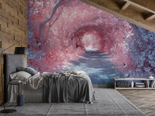 Load image into Gallery viewer, 3D Enchanted Forest Bedroom Mural - Modern Dreamy Wall Art - Stylish Nature-Inspired Decor - Unique Gift for Birthdays or Holidays