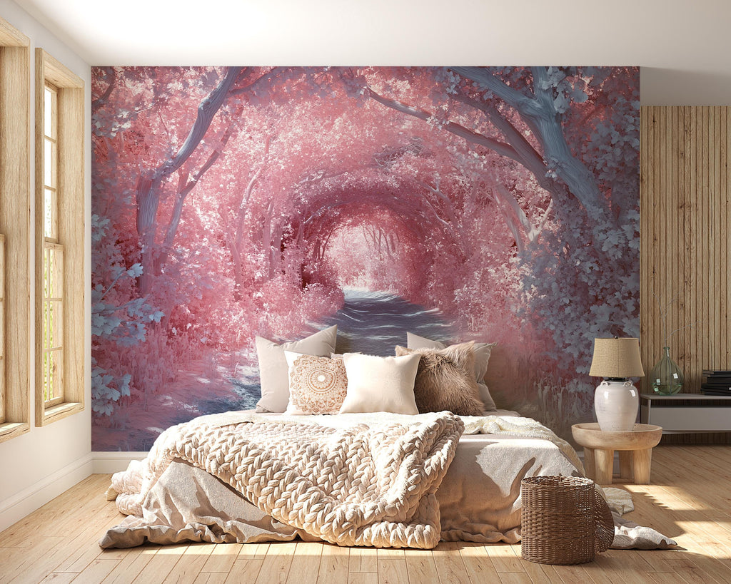 3D Enchanted Forest Bedroom Mural - Modern Dreamy Wall Art - Stylish Nature-Inspired Decor - Unique Gift for Birthdays or Holidays