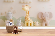 Load image into Gallery viewer, Neutral Safari Animal Nursery Wall Mural – Giraffe &amp; Elephant Baby Wallpaper – Gender Neutral Jungle Mural for Baby Room or Playroom