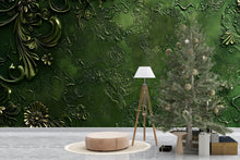 Load image into Gallery viewer, 3D Textured Green Wall Mural - Modern Botanical Decor - Elegant Nature-Inspired Accent - Stylish Gift for Birthdays or Holidays