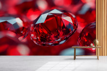 Load image into Gallery viewer, 3D Red Gemstone Wall Mural - Luxury Modern Wall Art - Stylish Statement Decor for Birthdays, Holidays, or Fashion Home