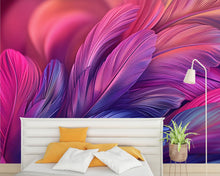 Load image into Gallery viewer, 3D Feather Texture Wall Mural - Vibrant Modern Wall Art - Stylish Home Decor for Birthdays, Holidays, or Fashion Spaces