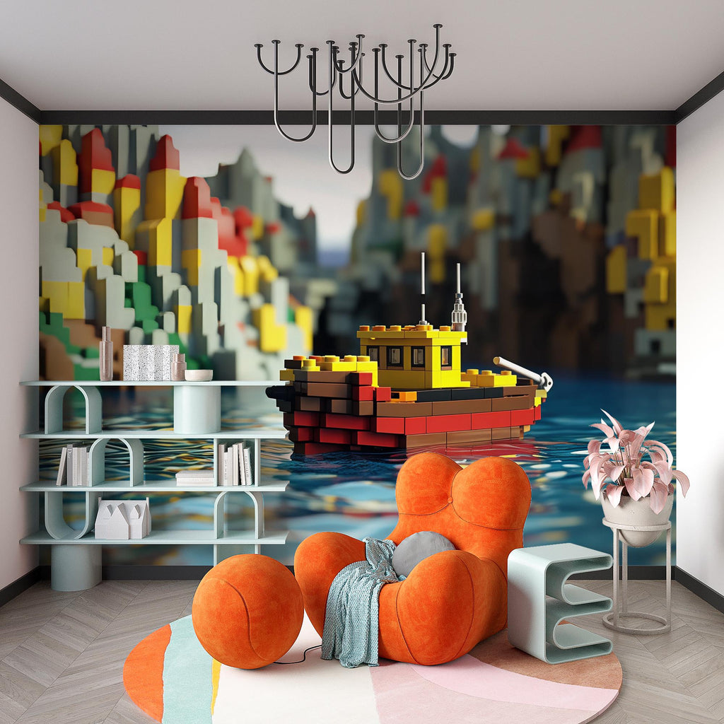 3D Nursery Blocks Wall Mural - Colorful Kids’ Room Decor - Baby Nursery Gift for Birthdays, Holidays, or Playroom Fun