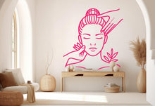 Load image into Gallery viewer, Face Massage Wall Decal | Modern Spa Salon Decor | Vinyl Sticker for Beauty Saloon | Professional Studio Art Design 747RS