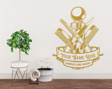 Load image into Gallery viewer, Barber Wall Decal, Barber Wall Decal, Barbershop Wall Decor, Custom Decals Razor Wall Art