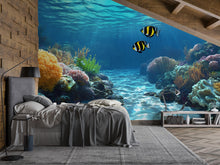 Load image into Gallery viewer, 3D Ocean Underwater Wall Mural - Modern Bedroom &amp; Living Room Decor - Stylish Gift for Birthdays, Holidays, or Nature Lovers