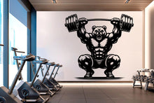Load image into Gallery viewer, Bear Gym Wall Decor Bear Fitness Wall Art Gym Wall Decals Bear Wall Decal Crossfit Gifts Home Gym Wall Sticker Gym 749RS