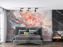 Load image into Gallery viewer, Oversized Peony Wall Mural – Neutral Floral Wallpaper for Modern Bedrooms – Blush Ivory Wall Art – Peel and Stick or Non-Woven