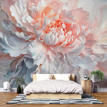 Load image into Gallery viewer, Oversized Peony Wall Mural – Neutral Floral Wallpaper for Modern Bedrooms – Blush Ivory Wall Art – Peel and Stick or Non-Woven
