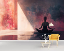 Load image into Gallery viewer, Minimalist Yoga Wall Mural – Modern Meditation Wallpaper – Zen Mindfulness Art for Studio or Home – Peel and Stick or Non-Woven
