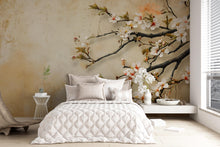 Load image into Gallery viewer, Cherry Blossom Branch Wall Mural – 3D Floral Japanese Art Wallpaper | Nature-Inspired Peel and Stick or Traditional Mural