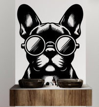 Load image into Gallery viewer, French Bulldog Dog Sunglasses wall decal Dog decor Dog kids Dog wall art Decal Dog Lover Animals Dog Wall Bathroom Wall Decal Stickers 119DE