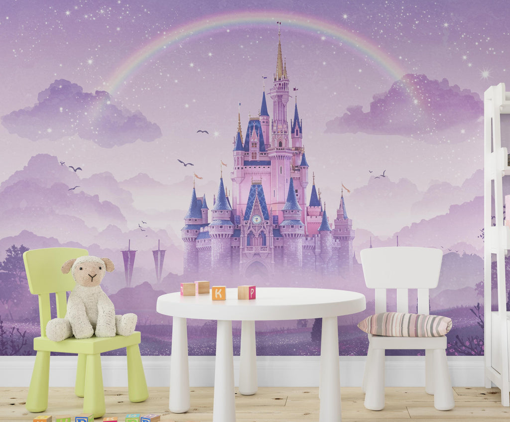 Princess Castle Wall Graphics Peel and Stick Girl room Wallpaper Nursery Self Adhesive Removable nursery wall decor Mural 718RS