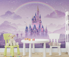 Load image into Gallery viewer, Princess Castle Wall Graphics Peel and Stick Girl room Wallpaper Nursery Self Adhesive Removable nursery wall decor Mural 718RS