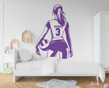 Load image into Gallery viewer, Large Custom Name Volleyball Girl wall decal Sport Wall Decal Kids Decal Personalized Gifts wall Vinyl Wall Sticker Boy Room 719RS