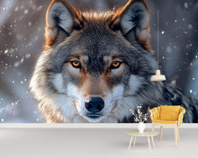 Load image into Gallery viewer, 3D Wolf Wall Mural – Majestic Snowy Forest Decor, Modern Bedroom Accent, Nature-Inspired Animal Art, Stylish Gift for Holidays, Birthdays