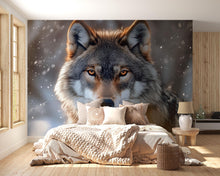 Load image into Gallery viewer, 3D Wolf Wall Mural – Majestic Snowy Forest Decor, Modern Bedroom Accent, Nature-Inspired Animal Art, Stylish Gift for Holidays, Birthdays