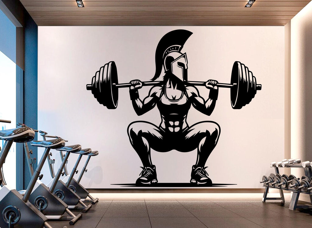 Spartan Girl Gym Wall Decor Ancient Fitness Wall Art Skull Gym Wall Decals Spartan Wall Decal Crossfit Gifts Home Gym Wall Sticker Gym 721RS