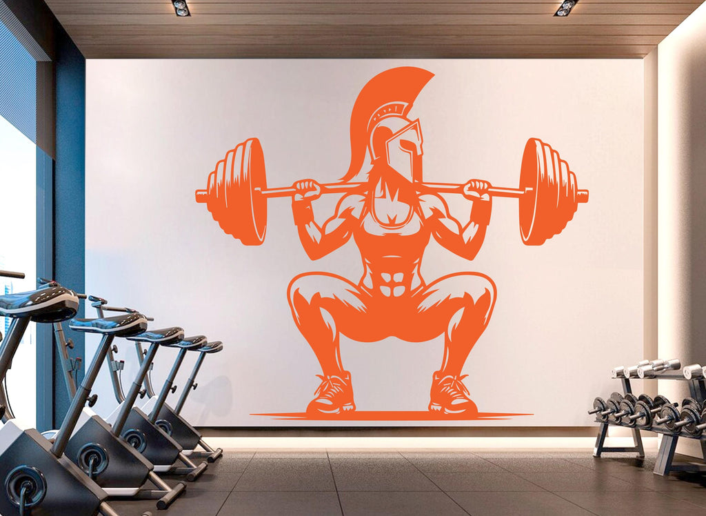 Spartan Girl Gym Wall Decor Ancient Fitness Wall Art Skull Gym Wall Decals Spartan Wall Decal Crossfit Gifts Home Gym Wall Sticker Gym 721RS