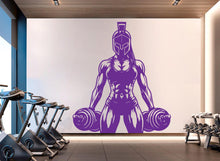 Load image into Gallery viewer, Spartan Girl Gym Wall Decor Ancient Fitness Wall Art Skull Gym Wall Decals Spartan Wall Decal Crossfit Gifts Home Gym Wall Sticker Gym 723RS