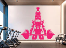 Load image into Gallery viewer, Spartan Girl Gym Wall Decor Ancient Fitness Wall Art Skull Gym Wall Decals Spartan Wall Decal Crossfit Gifts Home Gym Wall Sticker Gym 724RS