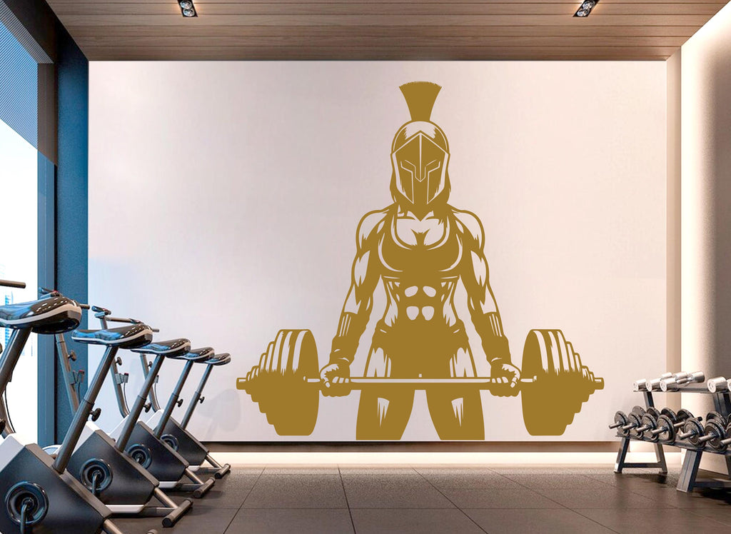 Spartan Girl Gym Wall Decor Ancient Fitness Wall Art Skull Gym Wall Decals Spartan Wall Decal Crossfit Gifts Home Gym Wall Sticker Gym 724RS
