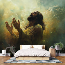 Load image into Gallery viewer, Jesus Christ Praying Wall Mural – Inspiring Christian Home Decor, Spiritual Faith Room Accent, Easter &amp; Christmas Gift Idea