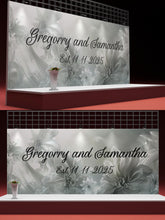 Load image into Gallery viewer, Custom Wedding Mural with Names &amp; Date | Elegant Floral Design | Personalized Wedding Gift | Anniversary Wall Art Backdrop