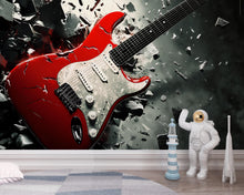 Load image into Gallery viewer, Music Lover Wall Art | Vinyl Record Mural or Music Notes Wallpaper | Gift for Musician | Studio, Office or Bedroom Decor | Custom Sizes