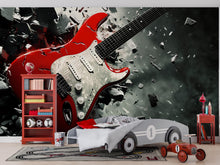 Load image into Gallery viewer, Music Lover Wall Art | Vinyl Record Mural or Music Notes Wallpaper | Gift for Musician | Studio, Office or Bedroom Decor | Custom Sizes