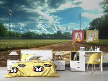 Load image into Gallery viewer, Baseball Field Wall Mural – Realistic Stadium Home Plate Wallpaper – Gift for Baseball Lover – Sports Room Decor for Boys &amp; Teens