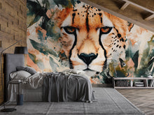 Load image into Gallery viewer, Cheetah Wall Mural for Nursery – Jungle Safari Animal Wallpaper for Baby Room – Bold Wildlife Decor – Baby Shower Gift Idea