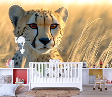 Load image into Gallery viewer, Cheetah Portrait Wall Mural – Safari Baby Nursery Wallpaper – Wildlife Jungle Decor – Baby Shower Gift – Gender Neutral Animal Art