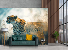 Load image into Gallery viewer, Elegant Cheetah Wall Mural – Modern Safari Wallpaper for Stylish Decor – Wildlife Accent Wall – Birthday or Holiday Gift for Home Lovers