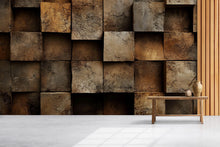 Load image into Gallery viewer, 3D Texture Block Stone Wallpaper for Walls – Rustic Modern Faux Stone Wall Mural – Industrial Textured Wallpaper for Living Room Office