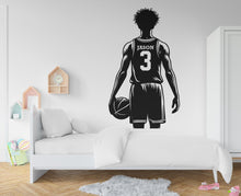 Load image into Gallery viewer, Large Custom Name Basketball wall decal Sport Wall Decal Kids Decal Personalized Gifts wall Vinyl Wall Sticker Boy Room 731RS