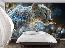 Load image into Gallery viewer, Futuristic Cheetah Wall Mural – Tech Jungle Animal Art for Modern Decor – Bold Birthday or Holiday Gift for Stylish Home Lovers
