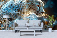 Load image into Gallery viewer, Futuristic Cheetah Wall Mural – Tech Jungle Animal Art for Modern Decor – Bold Birthday or Holiday Gift for Stylish Home Lovers