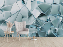 Load image into Gallery viewer, 3D Ice Texture Wallpaper Mural for Walls | Modern Abstract Blue Cracked Glass Look Wall Art | Cool Textured Wall Decor for Bedroom