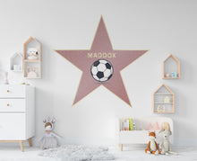 Load image into Gallery viewer, Soccer Walk Of Fame Hollywood Star wall Sticker Star Personalized Name Decal Movie Wall Stickers Art Movie gift wall decor 733RS