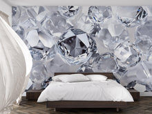 Load image into Gallery viewer, 3D Diamond Wall Mural – Glam Crystal Gem Wallpaper – Luxury Decor Gift for Stylish Homes – Birthday or Holiday Sparkle Accent