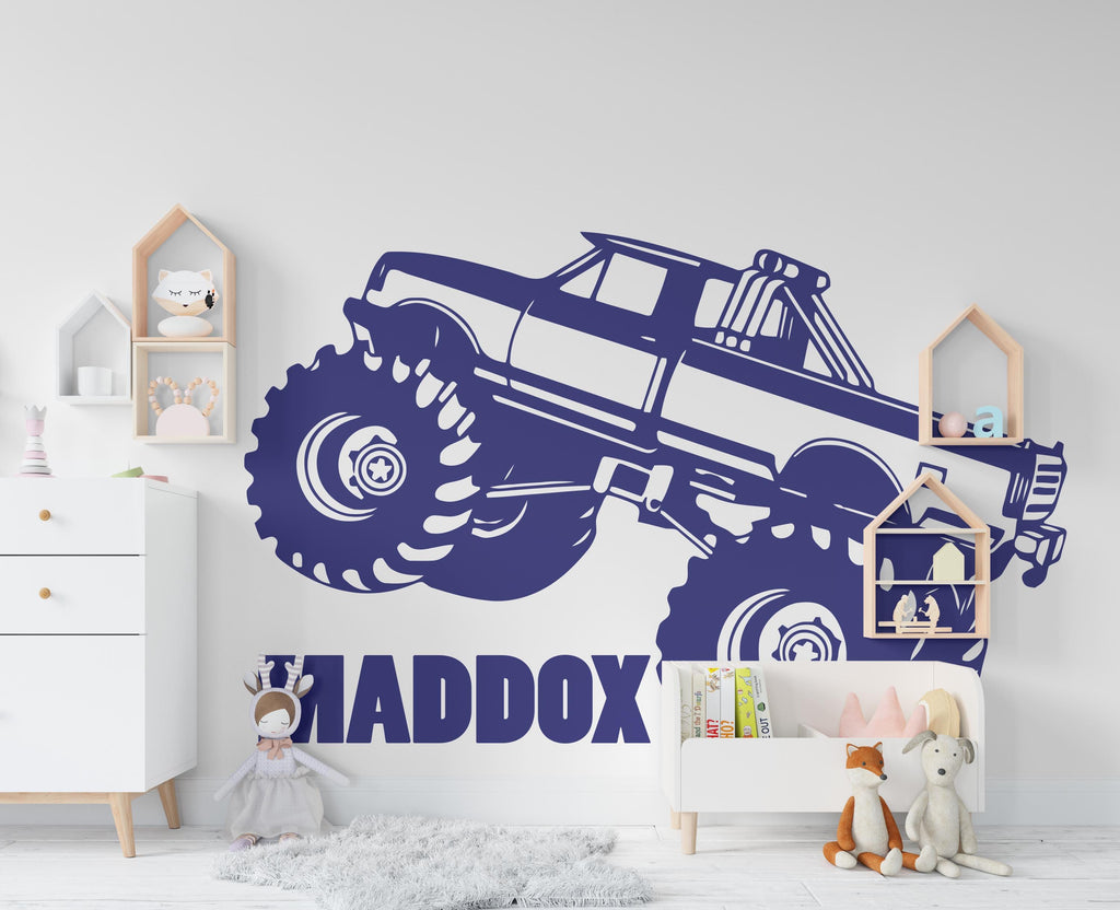 Monster Truck Vinyl Wall Decal, Nursery Car Sticker