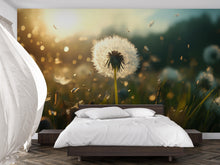 Load image into Gallery viewer, 3D Dandelion Wall Mural – Nature Wallpaper for Bedroom | Modern Peel &amp; Stick Botanical Art | Serene Decor Gift | Custom Photo Mural