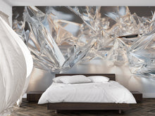 Load image into Gallery viewer, 3D Crystal Shards Bedroom Mural - Modern Abstract Wall Art - Luxury Bedroom Decor - Unique Gift for Birthday or Holiday