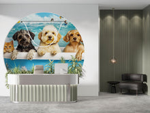 Load image into Gallery viewer, Dog Grooming Salon Wallpaper Pet Spa Decor With Dogs In Bathtub | Cute Cat And Dog Wall Mural For Groomers | Funny Pet Wash Wall Art