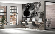 Load image into Gallery viewer, 3D Black and White Tunnel Mural - Modern Abstract Office Decor - Stylish Wall Art for Creative Spaces - Unique Birthday or Holiday Gift