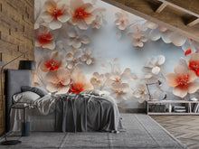 Load image into Gallery viewer, 3D Floral Bedroom Mural - Modern Blooming Wall Art - Luxury Nature Decor - Stylish Gift for Birthdays, Holidays, or Home Makeovers