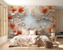 Load image into Gallery viewer, 3D Floral Bedroom Mural - Modern Blooming Wall Art - Luxury Nature Decor - Stylish Gift for Birthdays, Holidays, or Home Makeovers