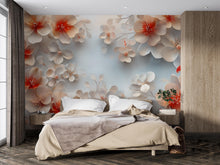 Load image into Gallery viewer, 3D Floral Bedroom Mural - Modern Blooming Wall Art - Luxury Nature Decor - Stylish Gift for Birthdays, Holidays, or Home Makeovers